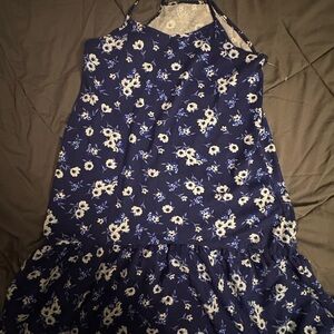 Children’s Place Navy and White Floral Halter Dress